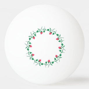 Balle De Ping Pong Cadre rond fleuri avec fleurs roses