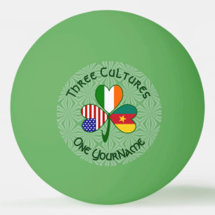 Balle De Ping Pong Cameroun Irlande États-Unis Trèfle Drapeau Personn