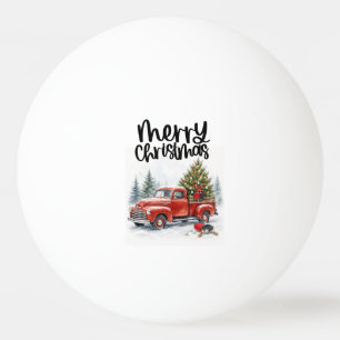 Balle De Ping Pong Camion rouge avec sapin de Noël pour joueur de pin