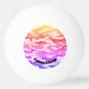 Balle De Ping Pong Camouflage de filles Pastels Monogramme en noir  