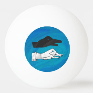 Balle De Ping Pong Canard noir sur bleu