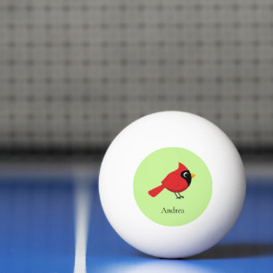 Balle De Ping Pong Cardinal Rouge Cardinal Cardinal aux Fleurs
