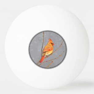 Balle De Ping Pong Cardinal sur la peinture de branche - Art original