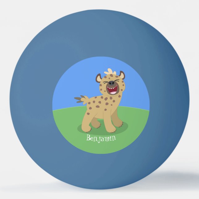 Balle De Ping Pong Caricature amusante hyena riant illustration (Devant)
