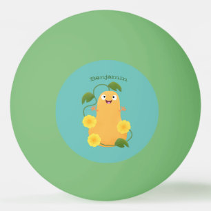 Balle De Ping Pong Caricature citrouille gourde en beuret joyeux