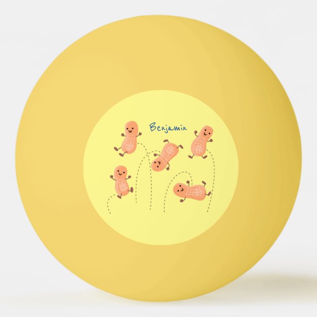 Balle De Ping Pong Caricature de cacahuètes joyeux sautillant (Devant)