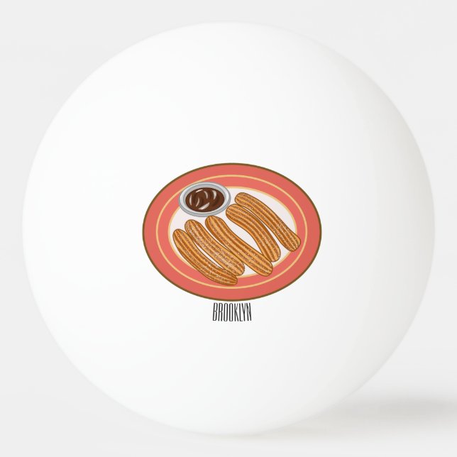 Balle De Ping Pong Caricature de Churro (Devant)