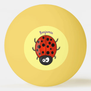Balle De Ping Pong Caricature de coccinelle rouge joyeux