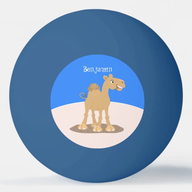 Balle De Ping Pong Caricature de dromadaire joyeux et souriant (Devant)