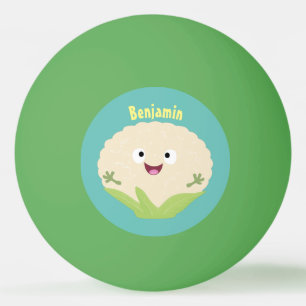 Balle De Ping Pong Caricature de légume de chou-fleur joyeux