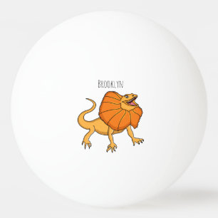 Balle De Ping Pong Caricature de lézard à col frisé orange