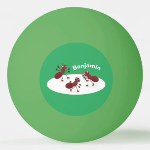 Balle De Ping Pong Caricature de patinage sur glace de Happy red four