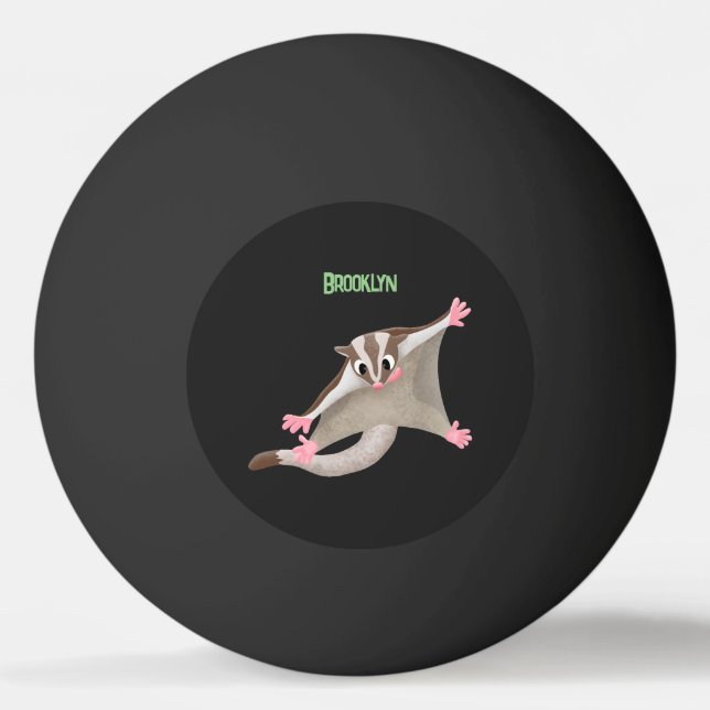 Balle De Ping Pong Caricature de planeur de sucre joyeux (Devant)