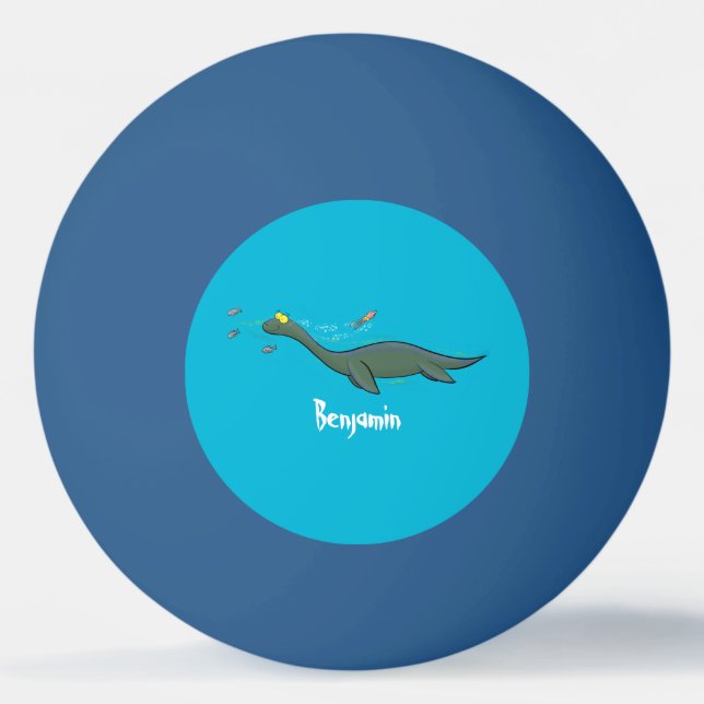 Balle De Ping Pong Caricature de plesiosaure, monstre marin mignon et (Devant)