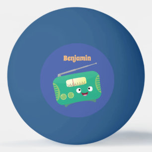 Balle De Ping Pong Caricature de radio rétro amusante