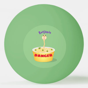 Balle De Ping Pong Caricature de serpent aux nouilles mignonnes illus