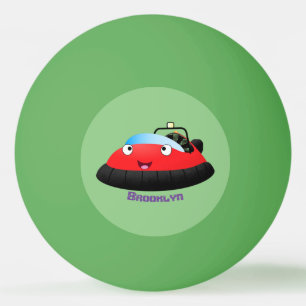 Balle De Ping Pong Caricature d'hovercraft rouge joyeux