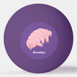 Balle De Ping Pong Caricature d'ours d'eau tardigrade rose mignon