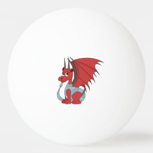 Balle De Ping Pong Caricature Dragon Rouge