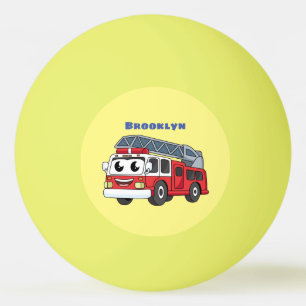 Balle De Ping Pong Caricature du moteur de feu joyeux