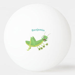 Balle De Ping Pong Caricature d'une pâtisserie joyeux verte