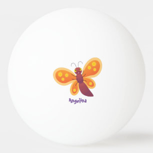 Balle De Ping Pong Caricature joli papillon orange