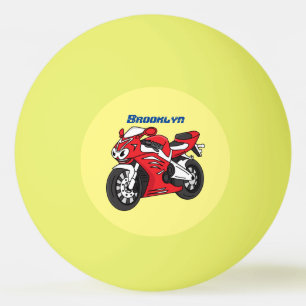 Balle De Ping Pong Caricature moto de sport rouge mou