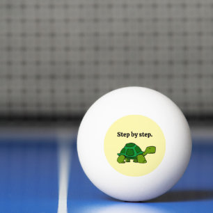 Balle De Ping Pong Caricature pas à pas de tortue, gagnant persistant