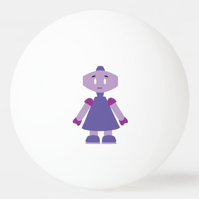Balle De Ping Pong Caricature pour fille de robot (Dos)