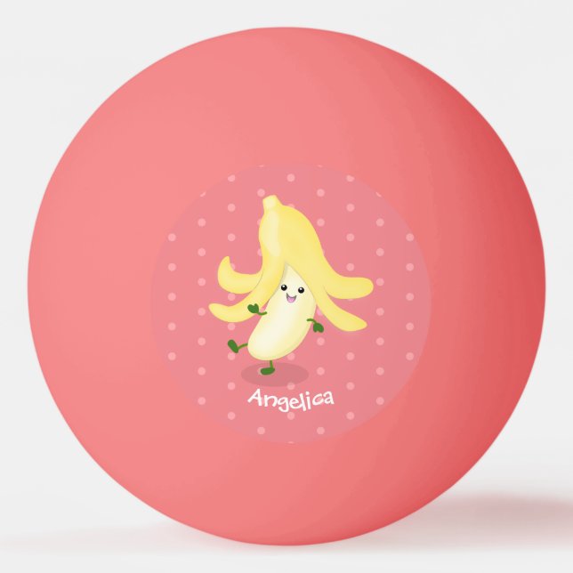 Balle De Ping Pong Caricature sur la banane de Cute kawaii (Devant)