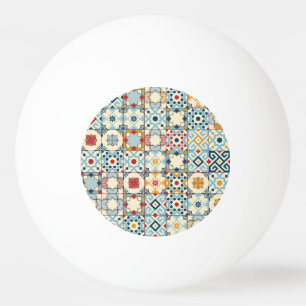 Balle De Ping Pong Carrelage marocain, motif sans couture colorée.