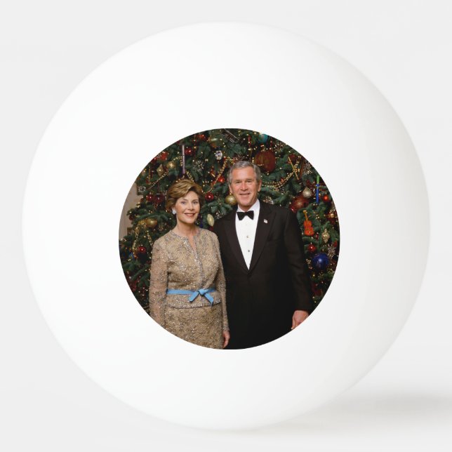 Balle De Ping Pong Carte de Noël du président américain George Bush (Devant)