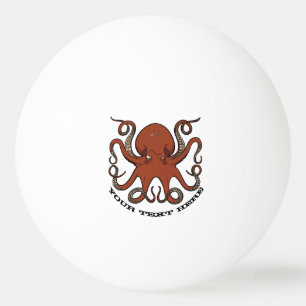Balle De Ping Pong Cartographie de Tentacles de pieuvre rouge avec te