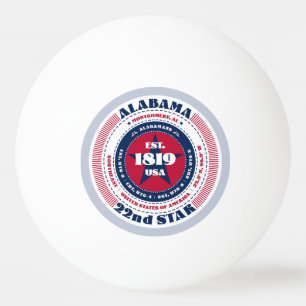 Balle De Ping Pong Cercle d'Alabama rouge, blanc et bleu