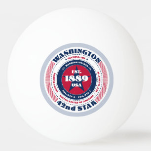 Balle De Ping Pong Cercle de Washington rouge, blanc et bleu