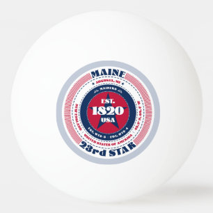 Balle De Ping Pong Cercle Maine rouge, blanc et bleu
