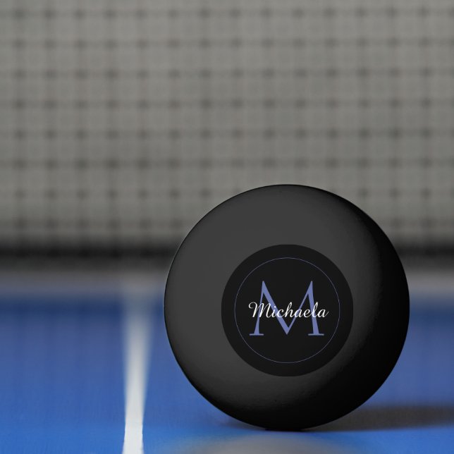 Balle De Ping Pong Cercle minimal moderne nom initial monogramme mode (Filet)