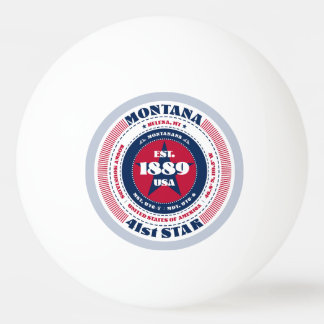 Balle De Ping Pong Cercle Montana rouge, blanc et bleu