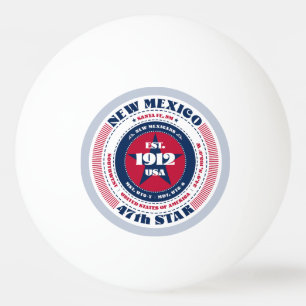 Balle De Ping Pong Cercle rouge, blanc et bleu Nouveau-Mexique