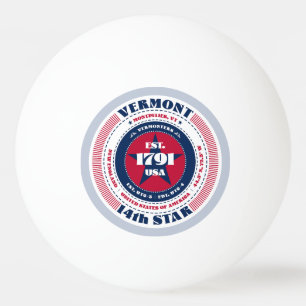 Balle De Ping Pong Cercle Vermont rouge, blanc et bleu