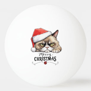 Balle De Ping Pong Chat avec Santa Hat pour Noël Ping Pong Ball