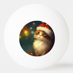 Balle De Ping Pong Chat de Noël (3)