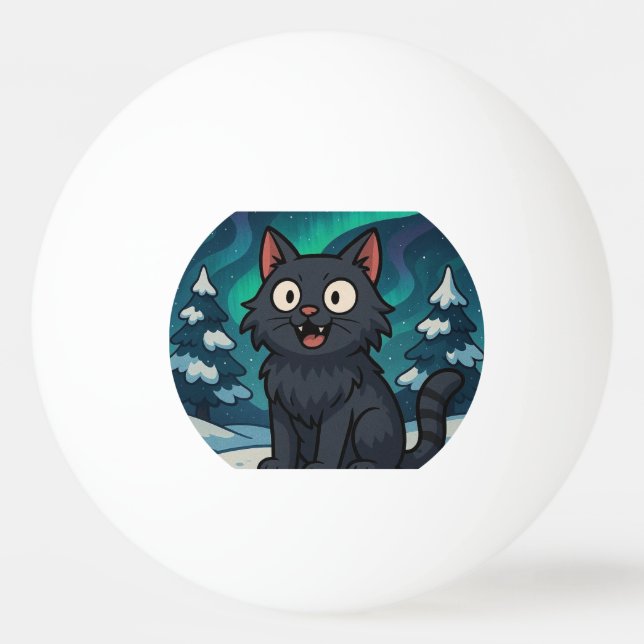 Balle De Ping Pong Chat de Noël islandais Yule  (Devant)