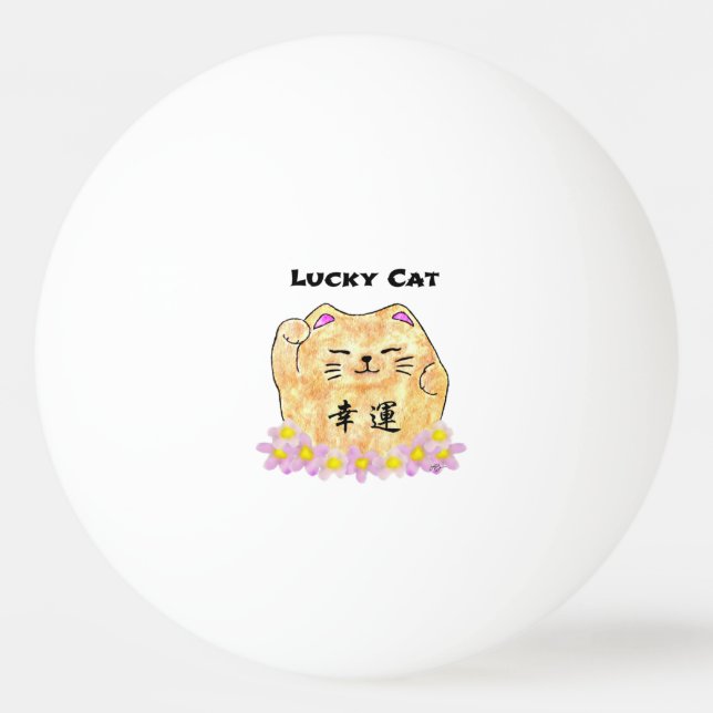 Balle De Ping Pong Chat Lucky (Maneki Neko) Ping Pong Ball (Devant)