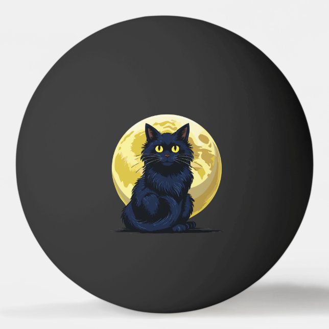 Balle De Ping Pong Chat noir en colère (Devant)