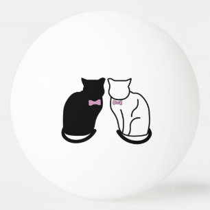Balle De Ping Pong Chat noir et blanc