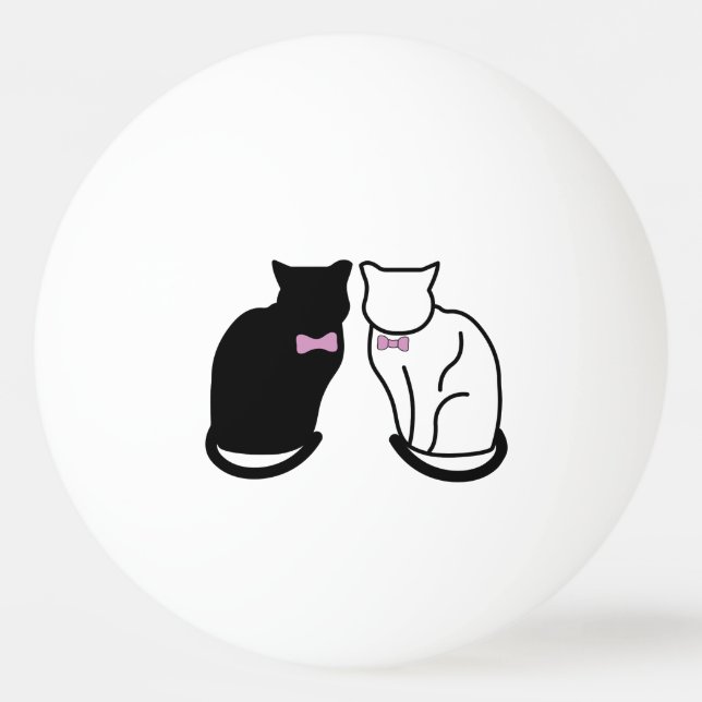 Balle De Ping Pong Chat noir et blanc (Devant)