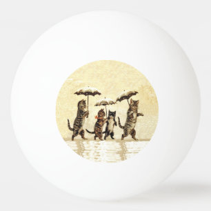 Balle De Ping Pong Chats vintages Parapluies Dansant Neige