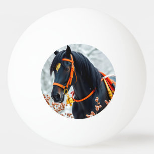 Balle De Ping Pong Cheval châtaignier noir élégant