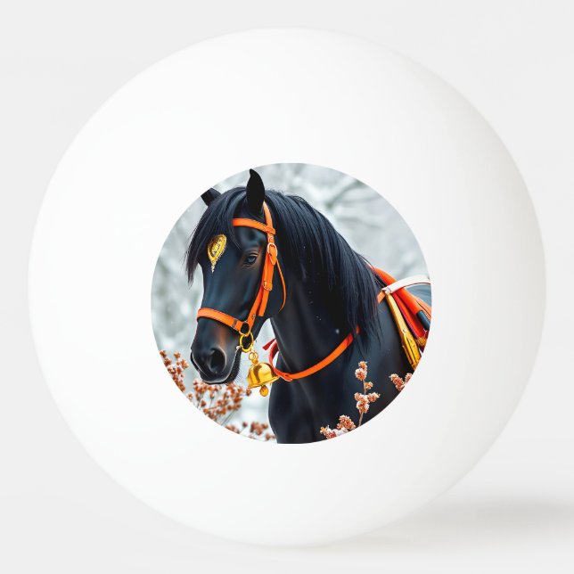 Balle De Ping Pong Cheval châtaignier noir élégant (Devant)